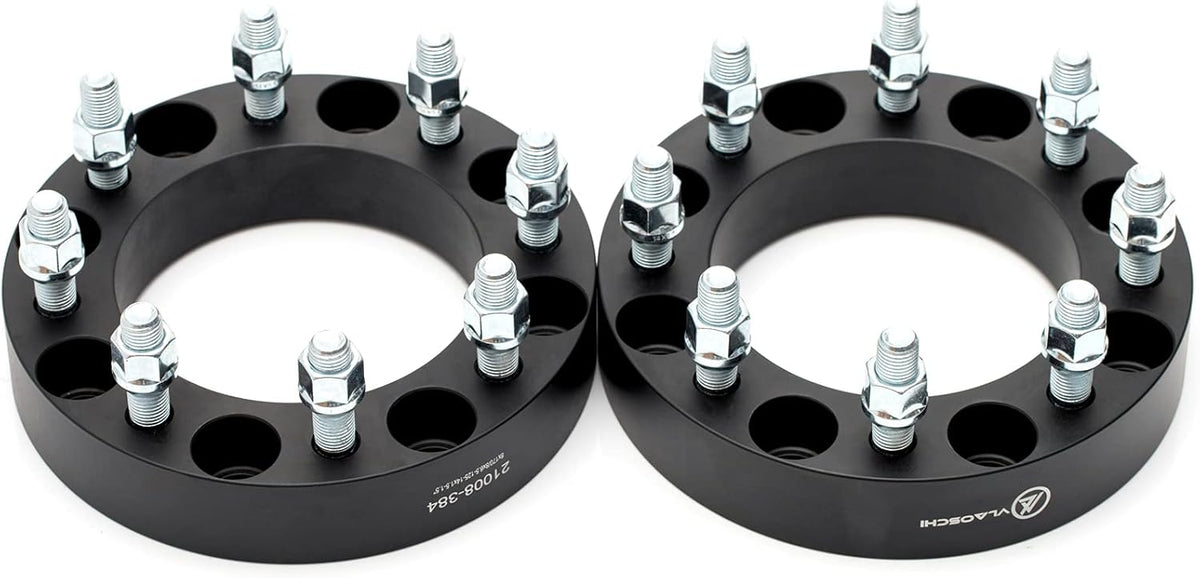 Black Forged 1.5 Inch Wheel Adapters with M14x1.5 Studs, Pack of 2 W353345