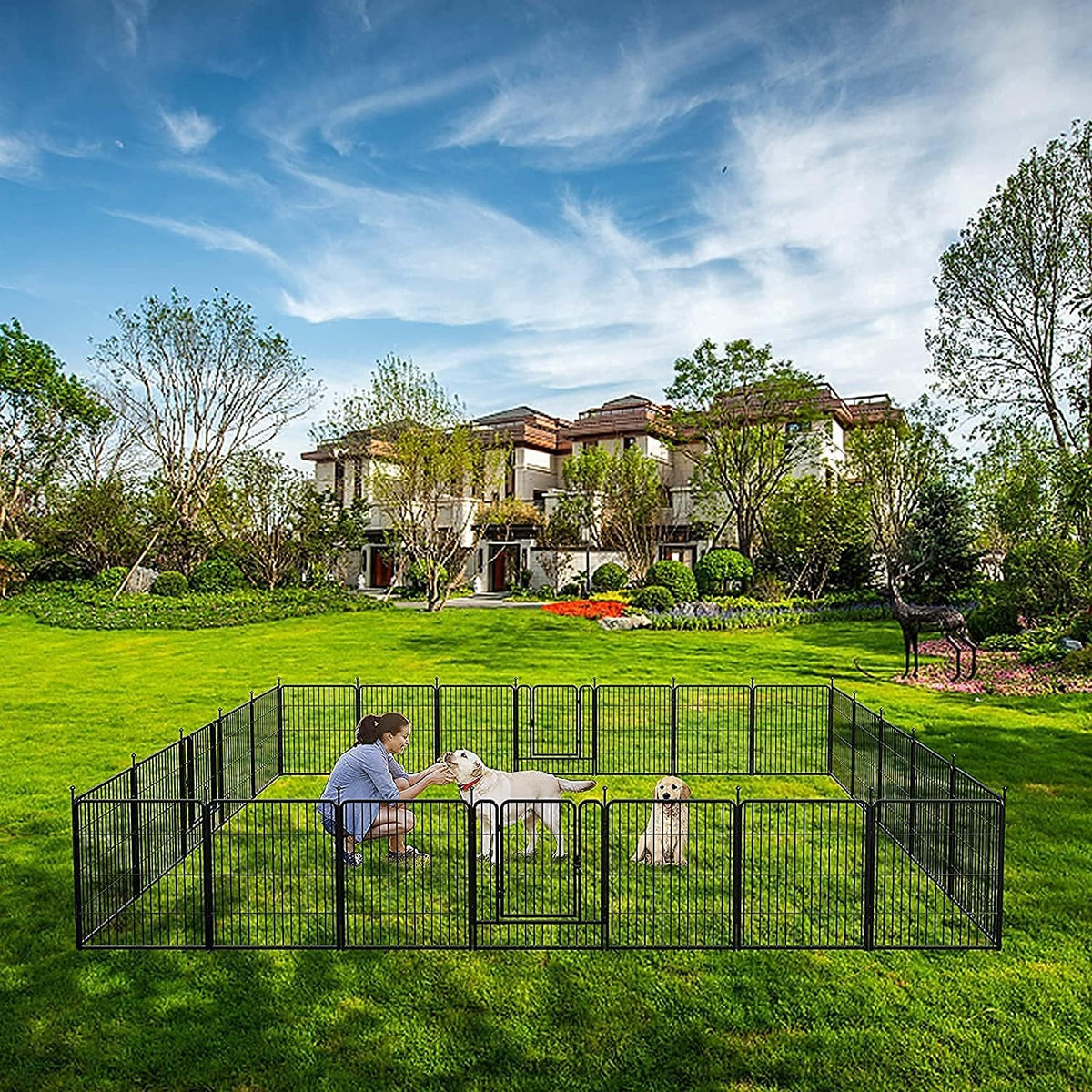 8/16/24/32 Panels Dog Playpen with Doors Y213629