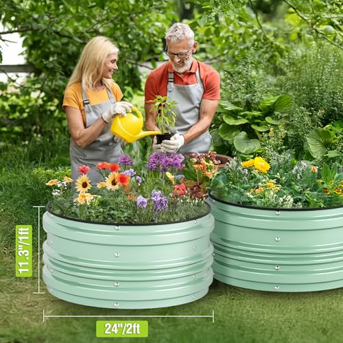 3Pcs 2x2x1ft Galvanized Raised Garden Bed Set N616