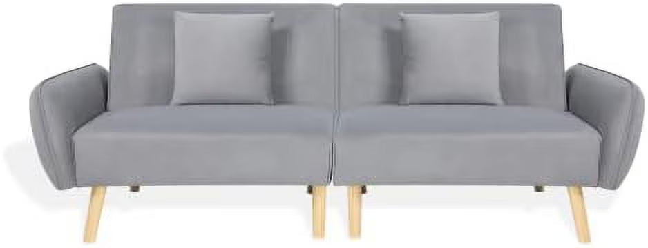Beige Fabric 2 Seater Loveseat Sofa with Metal Frame Y5834