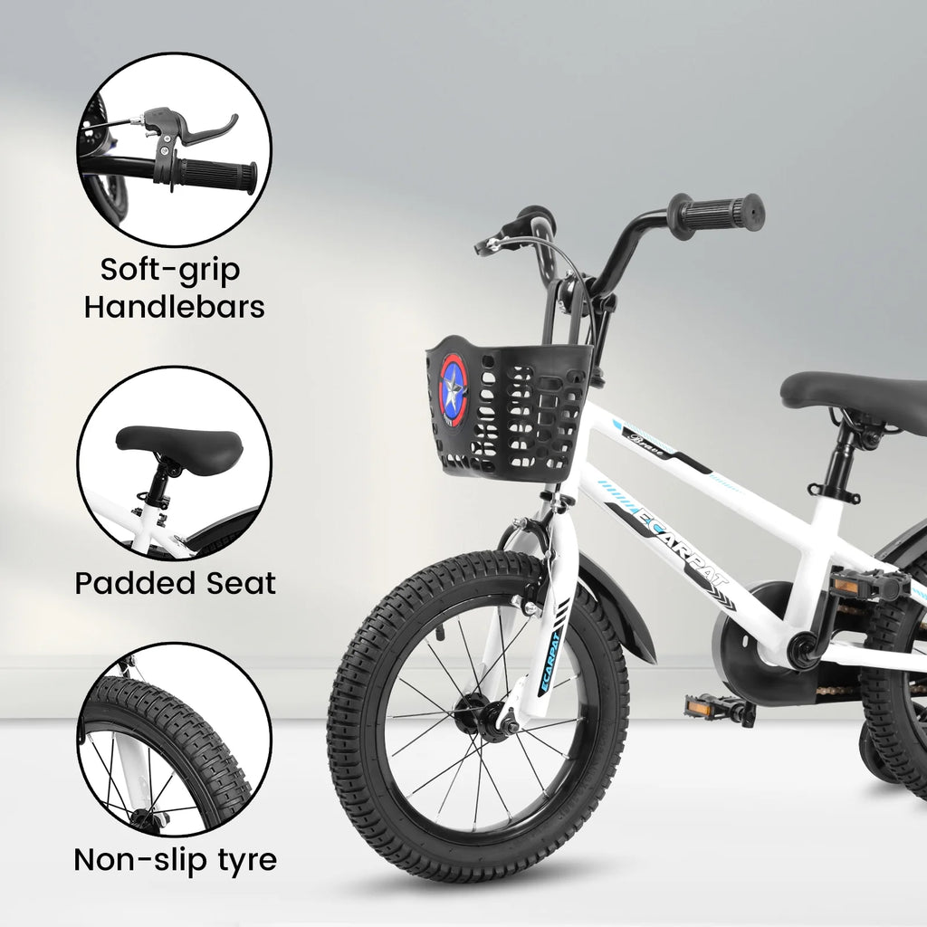 16 inch Kids Bike with Training Wheels, Basket and Fender E88091