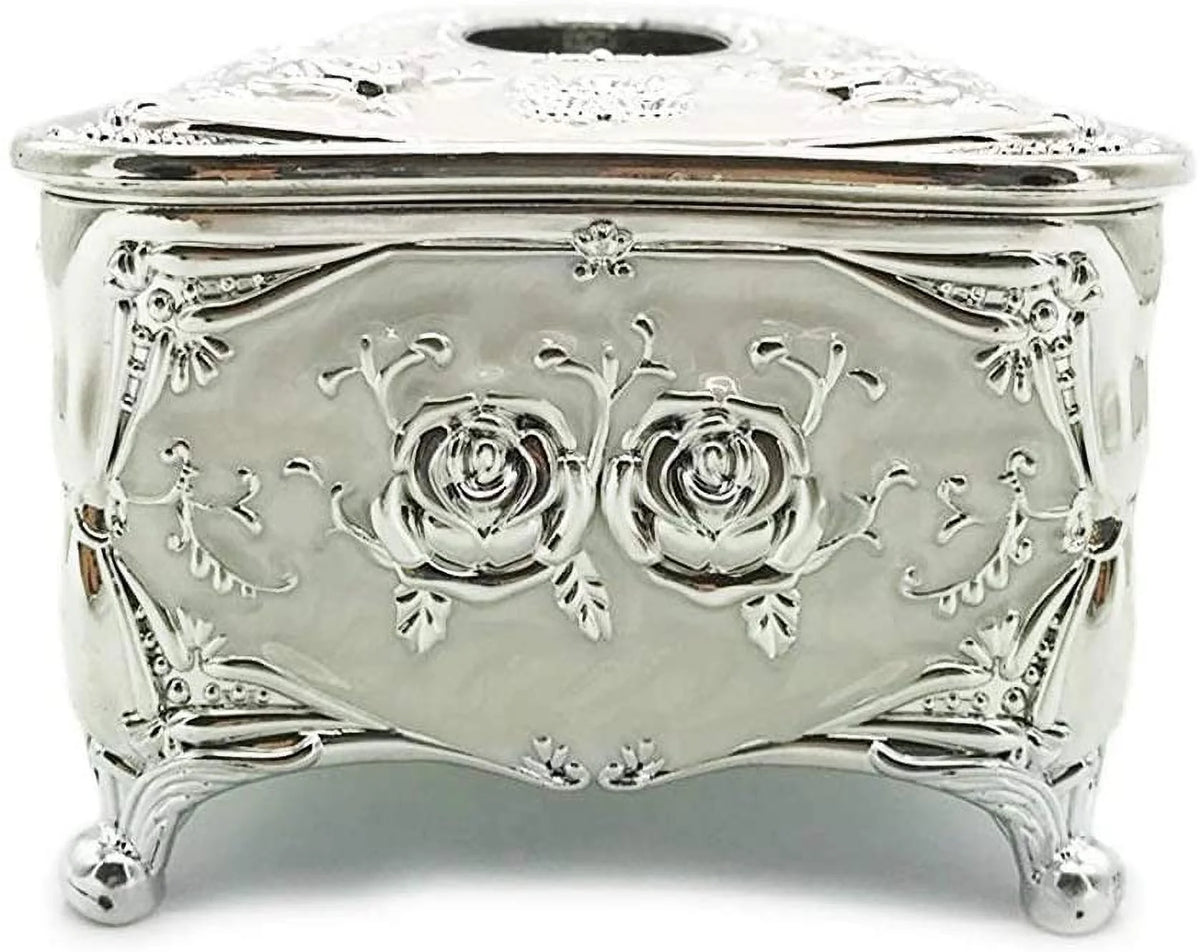 Silver Plastic Tissue Box Holder Cover Q144891