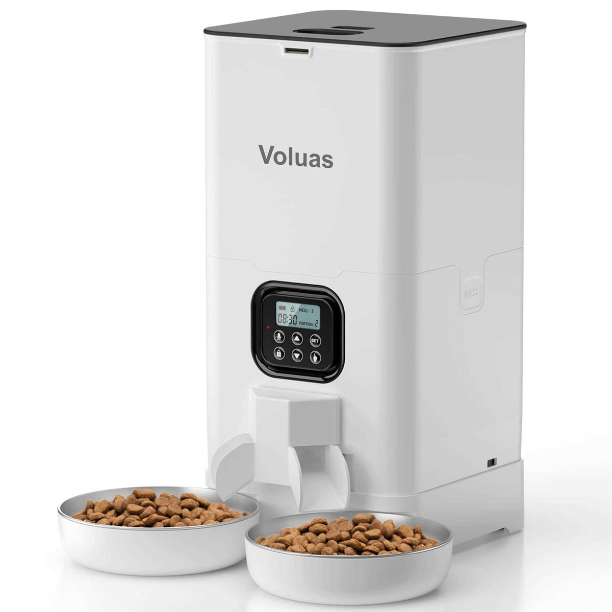 Automatic Cat Feeder with 2 Stainless Steel Bowls Z58890
