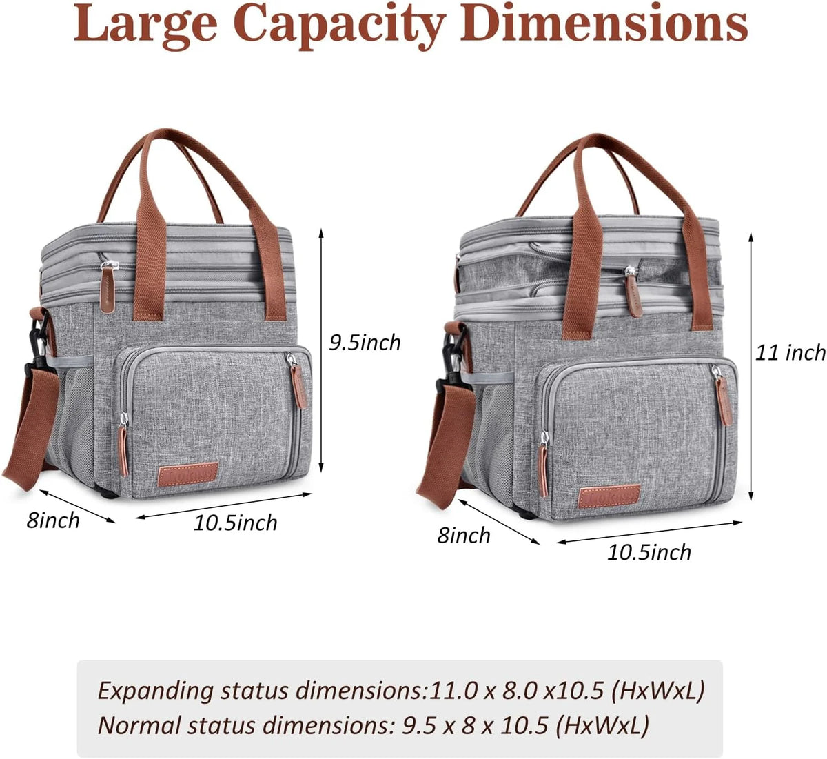 Gray Leakproof Insulated Lunch Cooler Bag R478