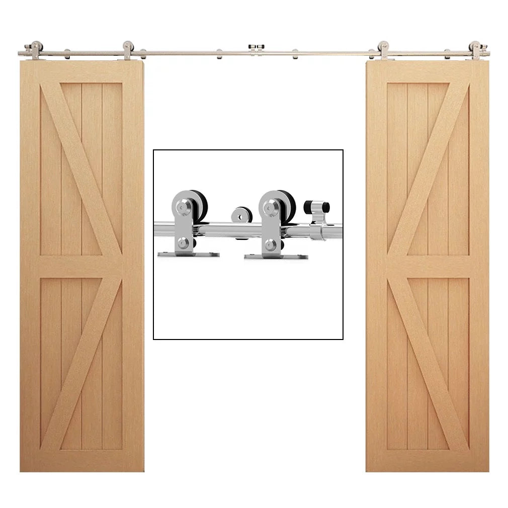 14Ft Stainless Steel Sliding Barn Door Hardware Kit J6278