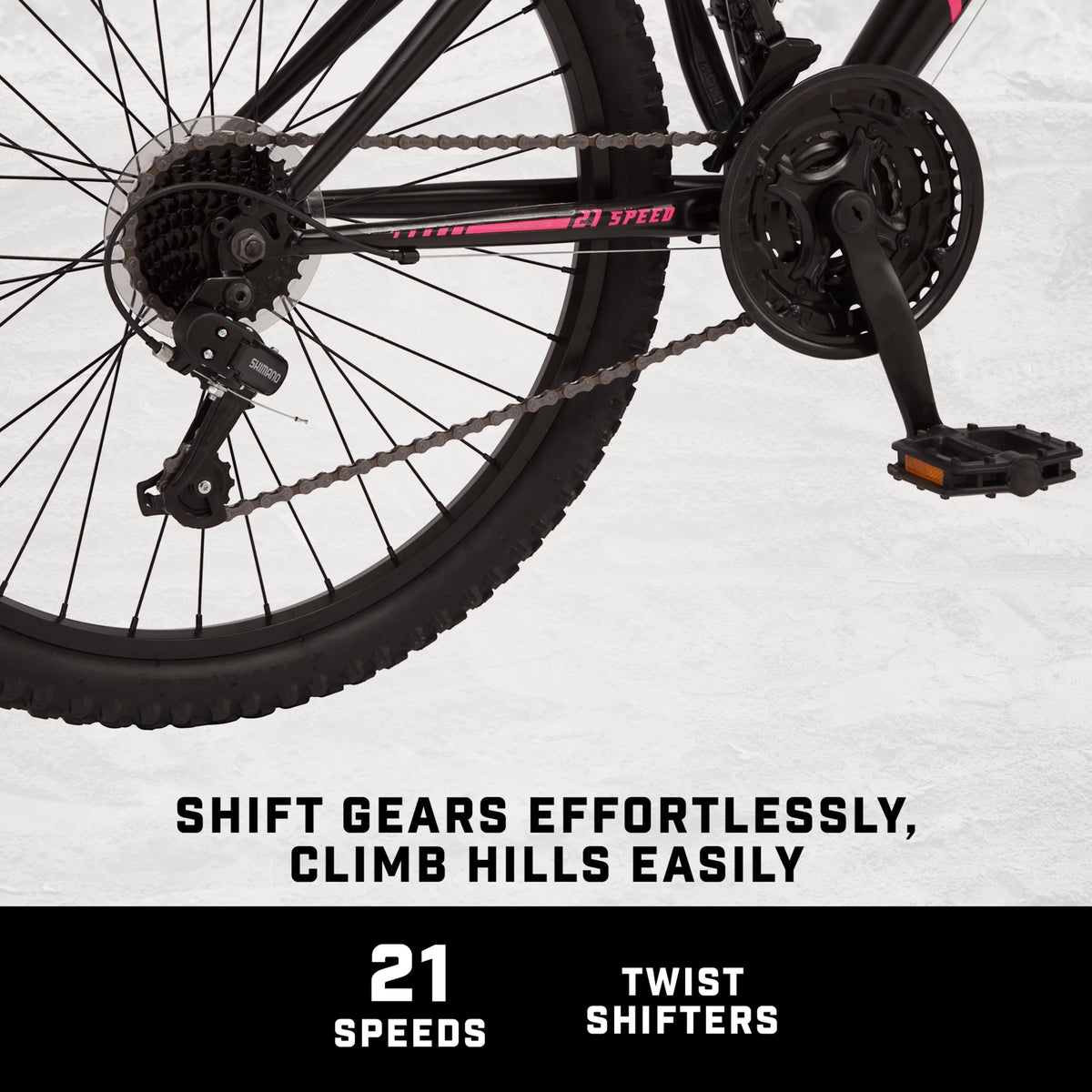 24-in. Black 21 Speeds Mountain Bike N7204
