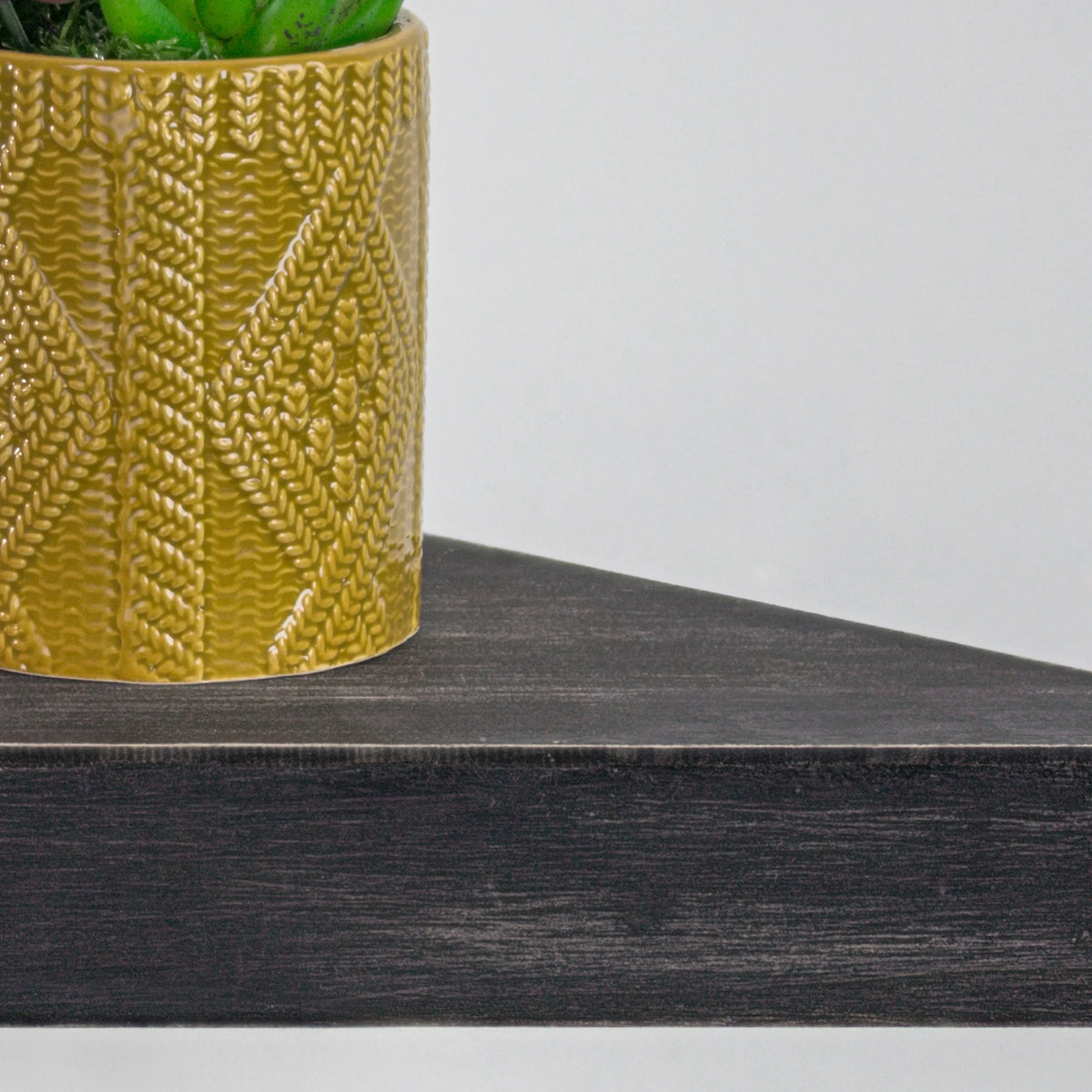 Black Set of 3 Wood Floating Corner Shelves M6148