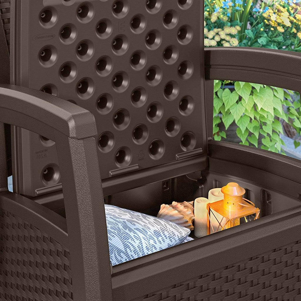 Resin Wicker Club Chair with Storage 2 Pack L284916