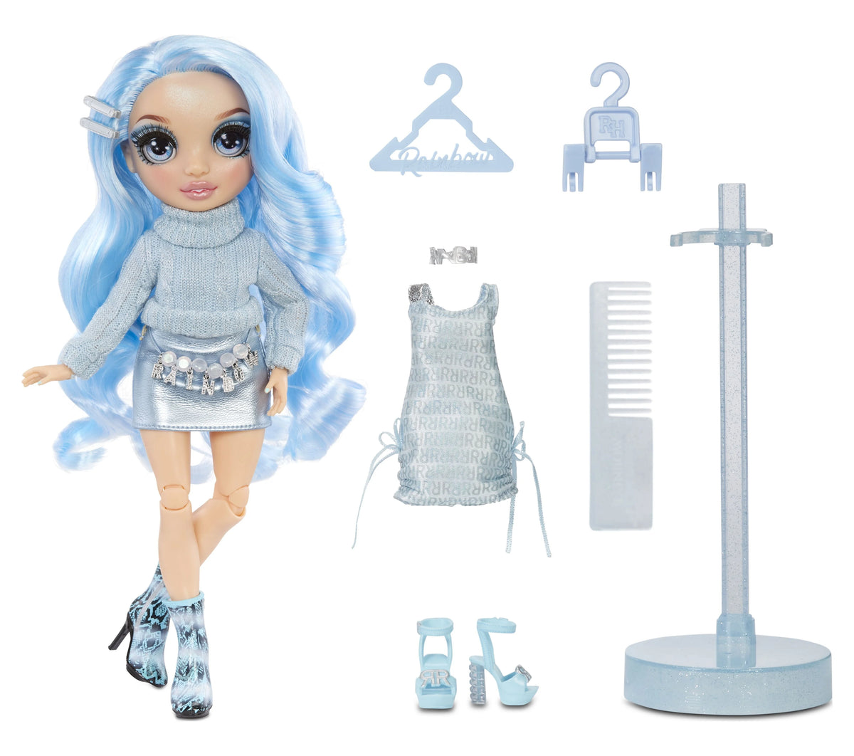 12 Pieces Light Blue Doll Playset G556