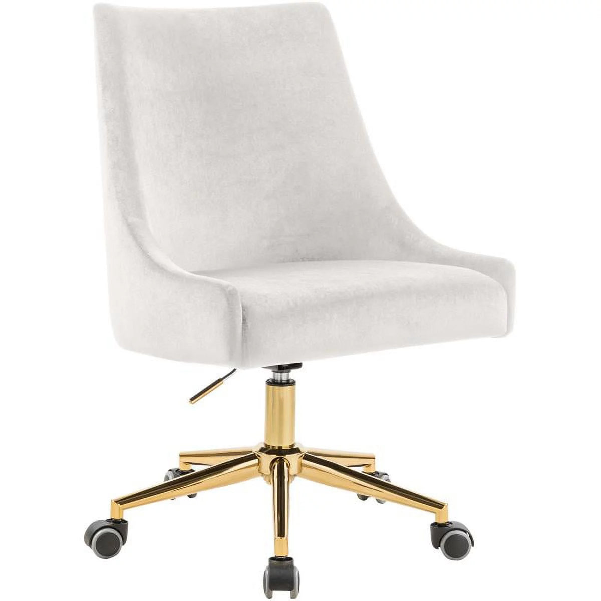 Cream Velvet Swivel Adjustable Office Chair U6006