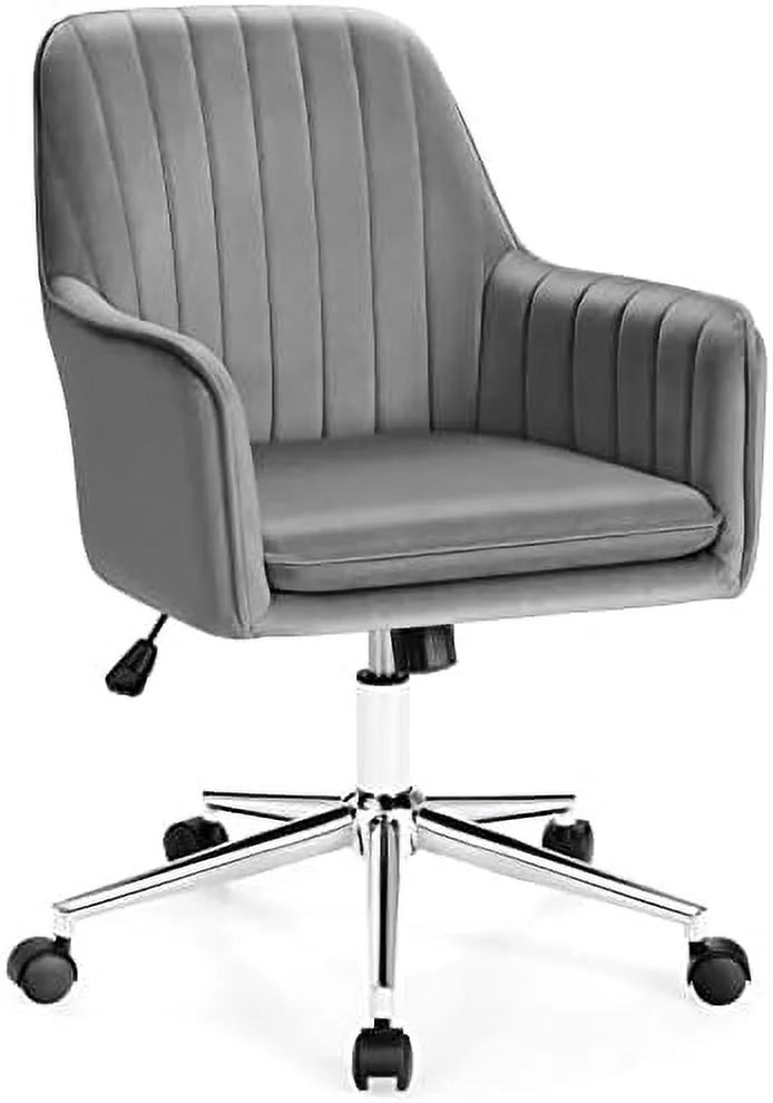 Blue Velvet Tufted Swivel Desk Chair C546726