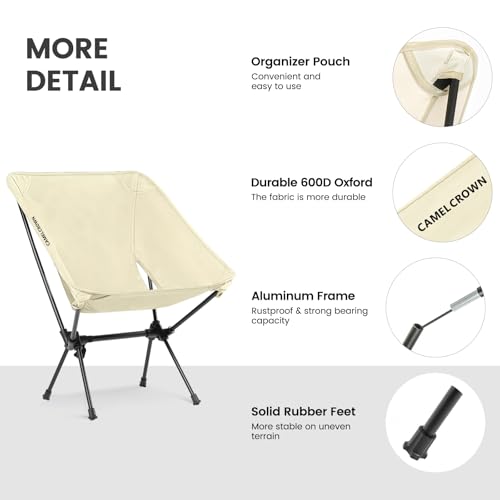 Portable Folding Camping Chair with Carry Bag Black N73198