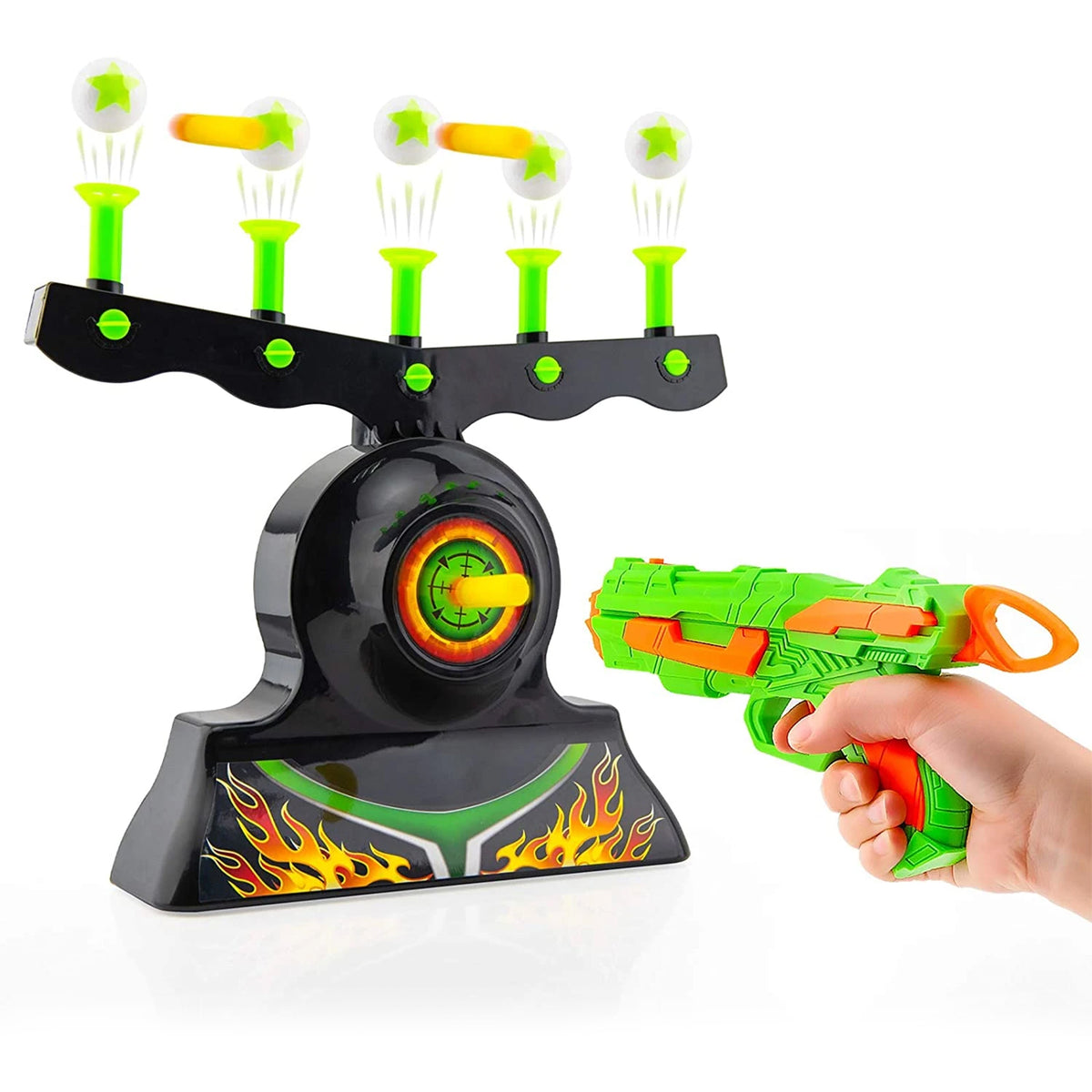 Glow in The Dark Floating Ball Target Practice Toys for Kids Boys Blaster Toy Gun 10 Soft Foam Balls 3 Darts Z376524