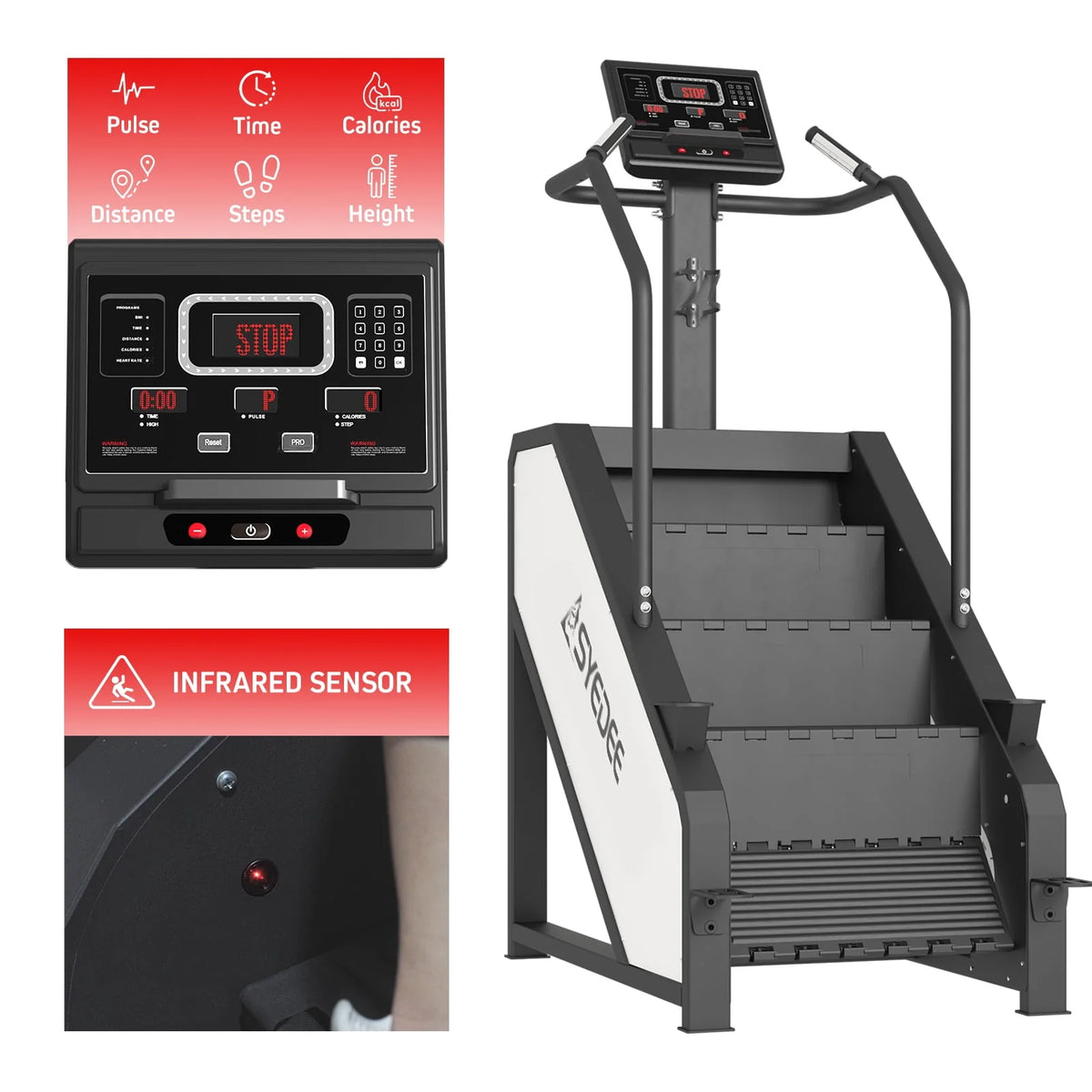 Stair Stepper with LED Screen and 12 Workout Programs M392295