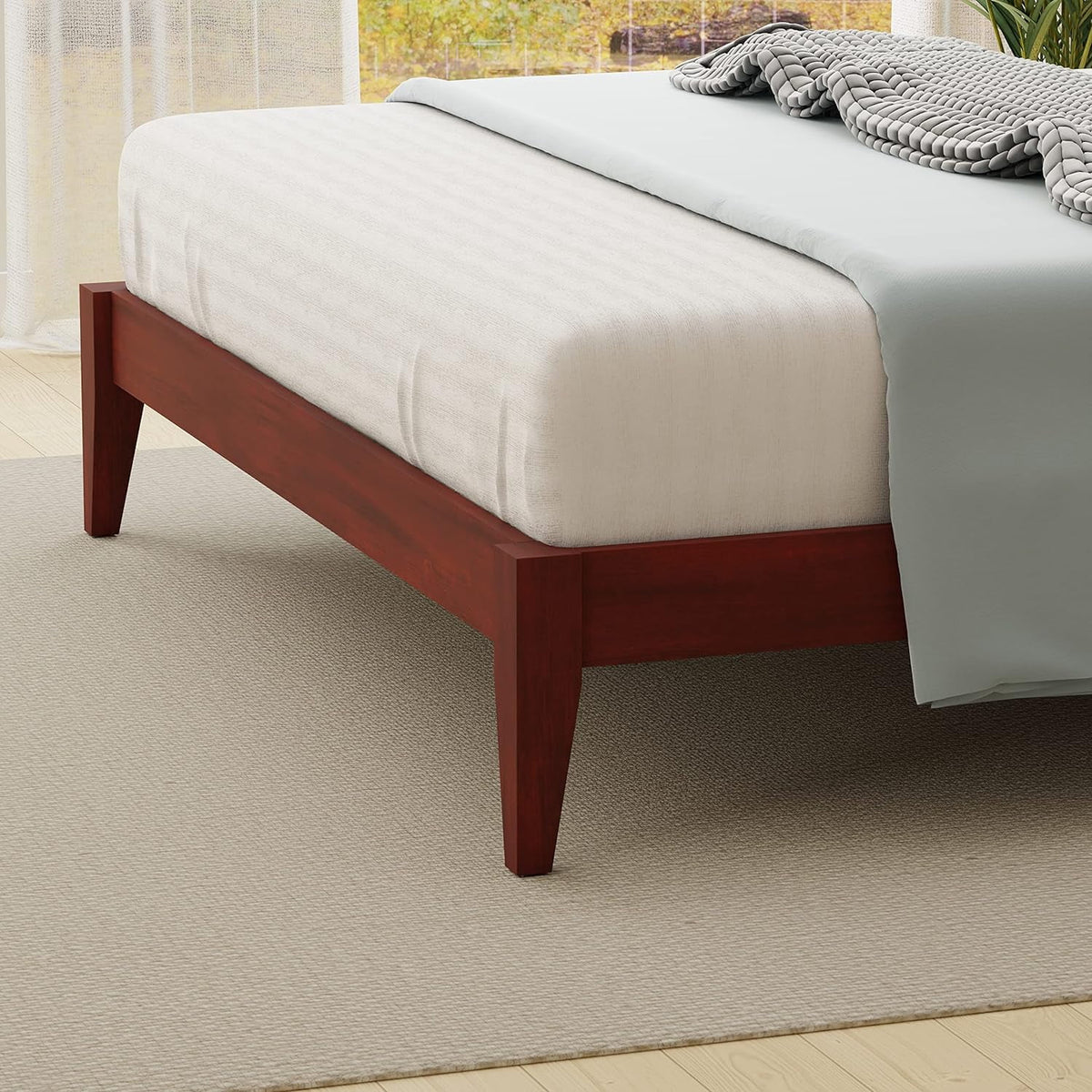 Solid Wood Platform Bed Queen S61230