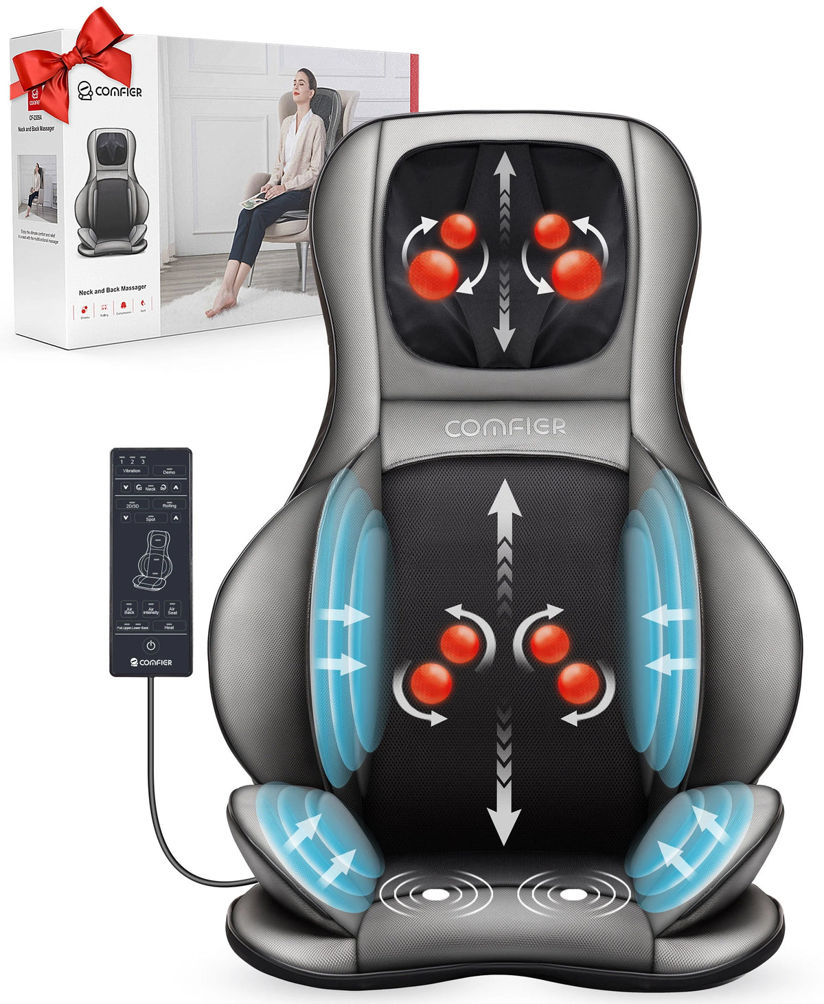 Black Shiatsu Massage Chair Pad M555