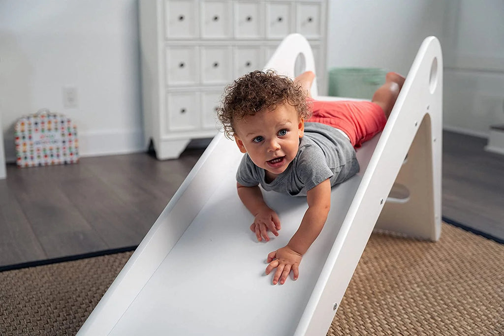 Wooden Indoor Slide for Toddlers (White) P704798