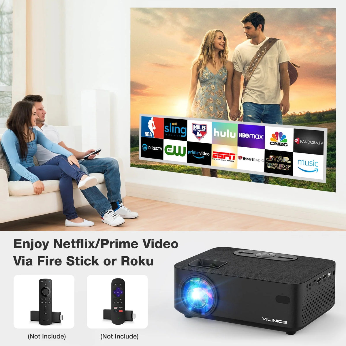 Mini WiFi Projector HD 1080P 240 LCD Display with Bluetooth Z70301