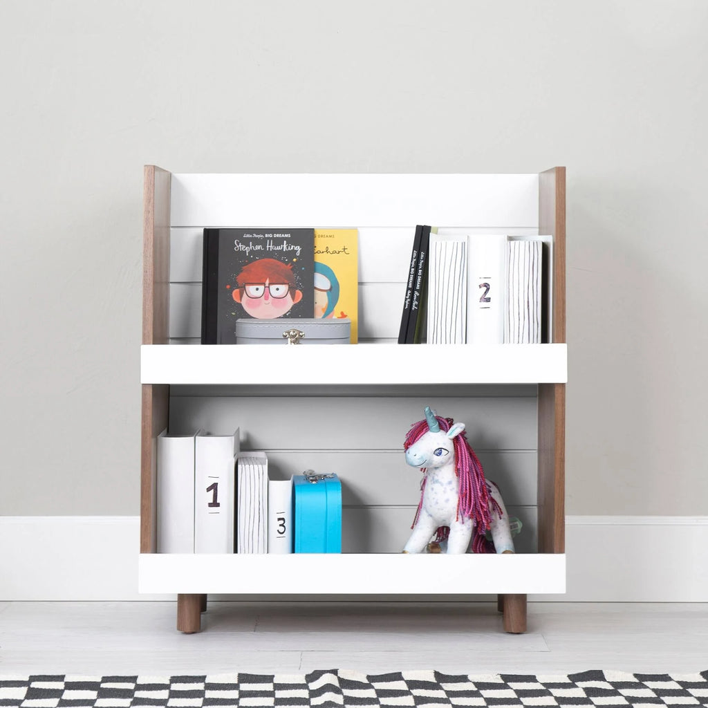 Walnut / Pacific Blue Kids Bookcase N460115