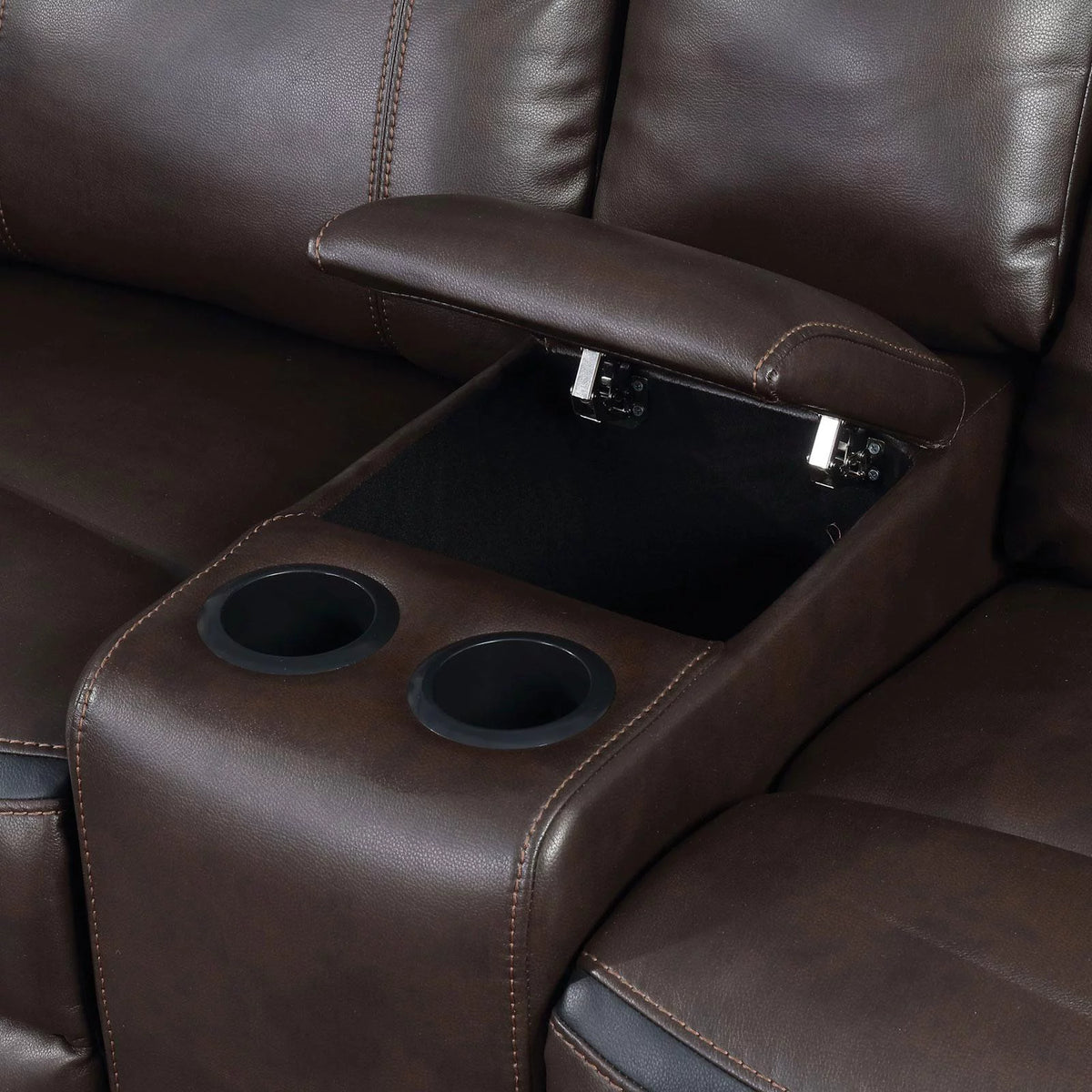 Brown Faux Leather Upholstery Sofa J8096