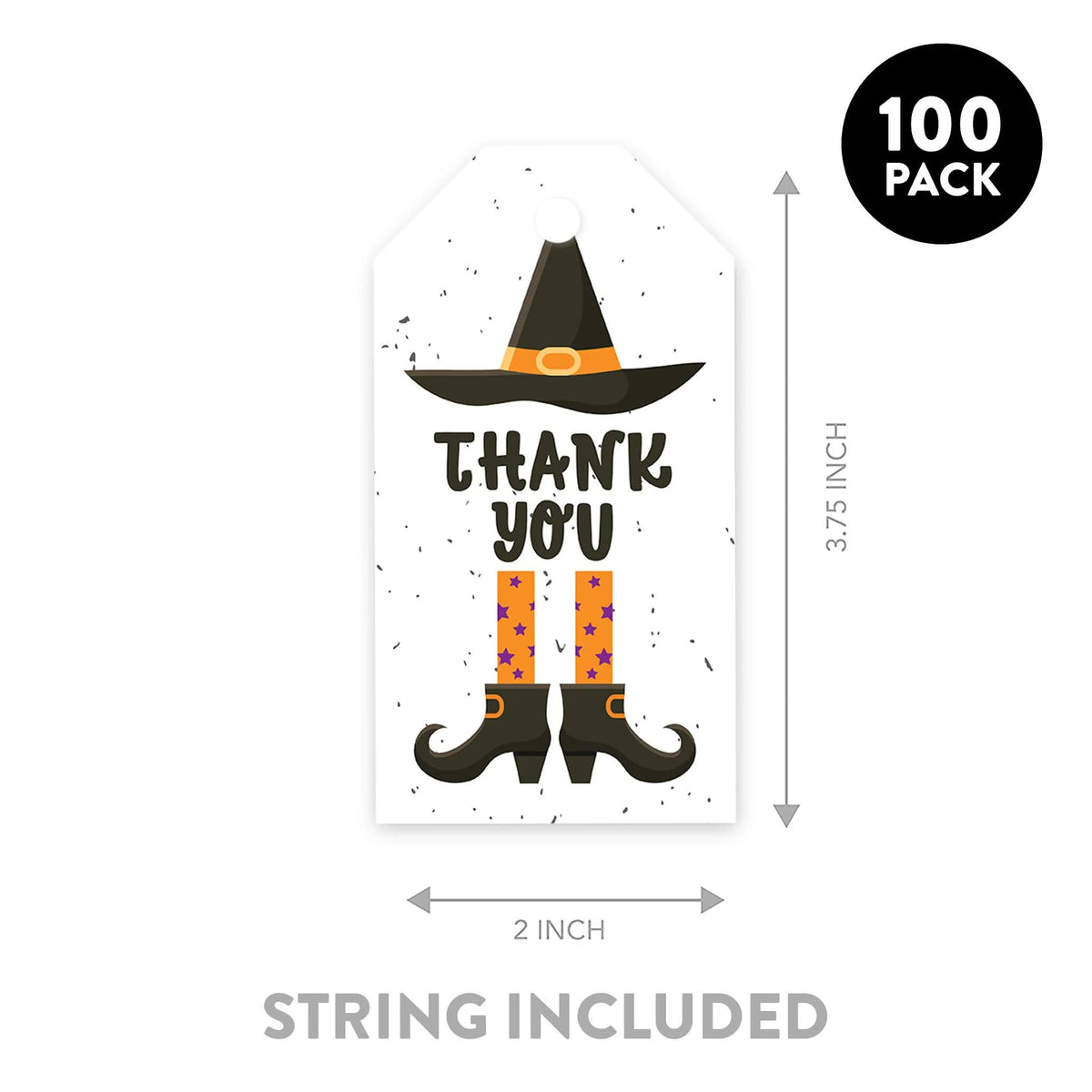 100-Pk Halloween Gift Tags With String R809