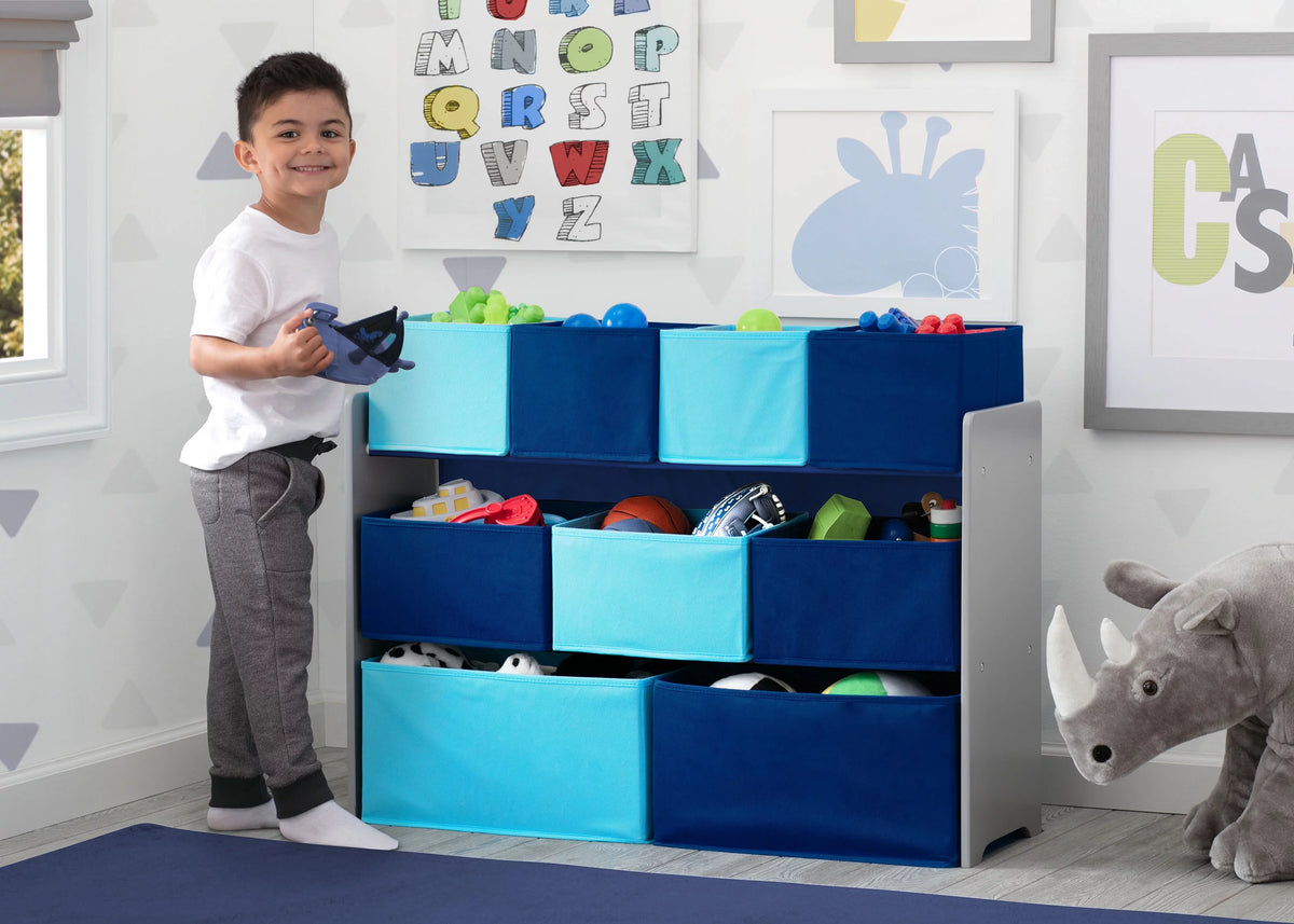 Grey Toy Organizer with Storage Bins C342767