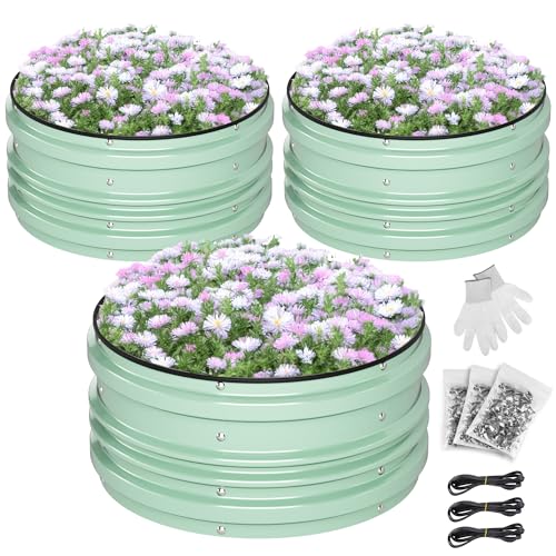 3Pcs 2x2x1ft Galvanized Raised Garden Bed Set N616