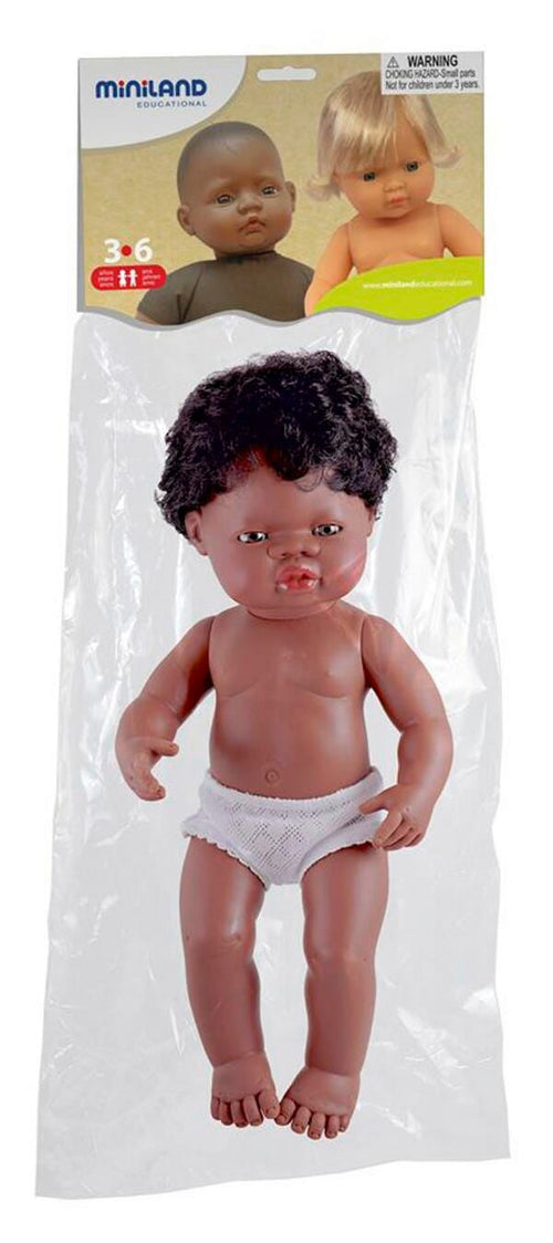 15" African Boy Baby Doll with Anatomically Correct Features C79603
